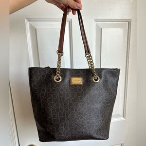 Calvin Klein Monogram Brown Tote